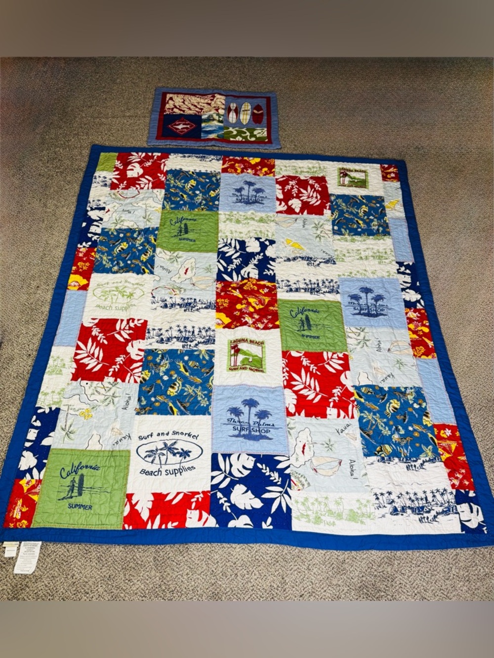 Pottery Barn Kids Aloha Tropical Twin Quilt + Matching Sham